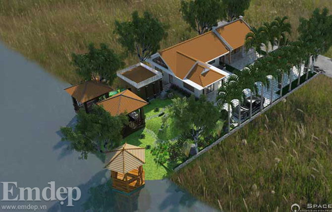 Thiết kế nhà vườn truyền thống xanh mướt cho đại gia đình 3