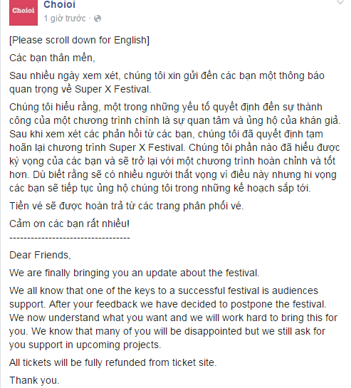 Đêm nhạc có mặt PSY, Sơn Tùng MTP tạm hoãn vì “ế” vé