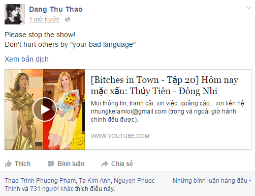Hoa hậu Đặng Thu Thảo muốn dừng talkshow Những kẻ lắm lời