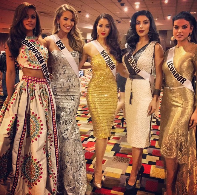 Phạm Hương tụt hạng tại Miss Universe, Lan Khuê hé lộ váy dạ hội.