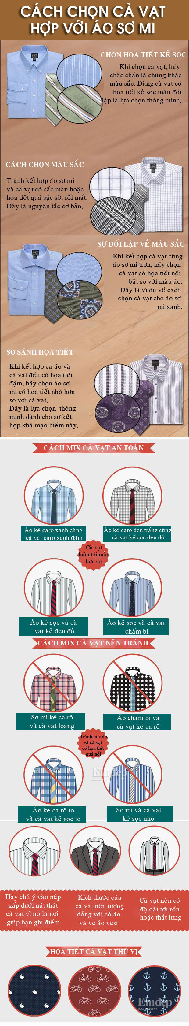 15 nguyên tắc cơ bản chọn cà vạt hợp áo sơ mi