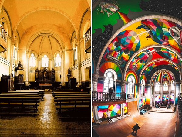 Kỳ tích nhà thờ cổ 100 năm được “hô biến” thành sân trượt ván hiện đại