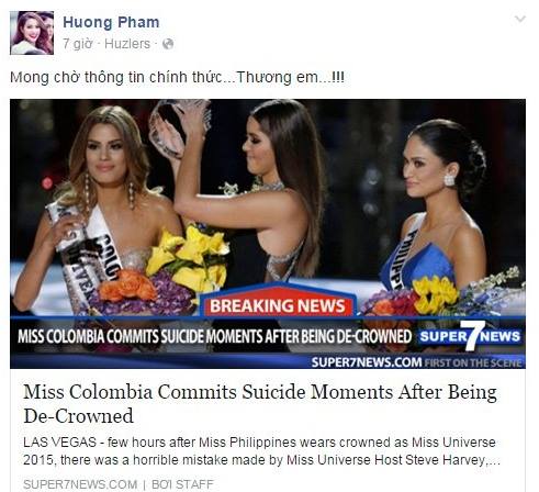 Donanld Trump gợi ý cưa đôi vương miện, Hoa hậu Colombia bác bỏ tin đồn tự tử
