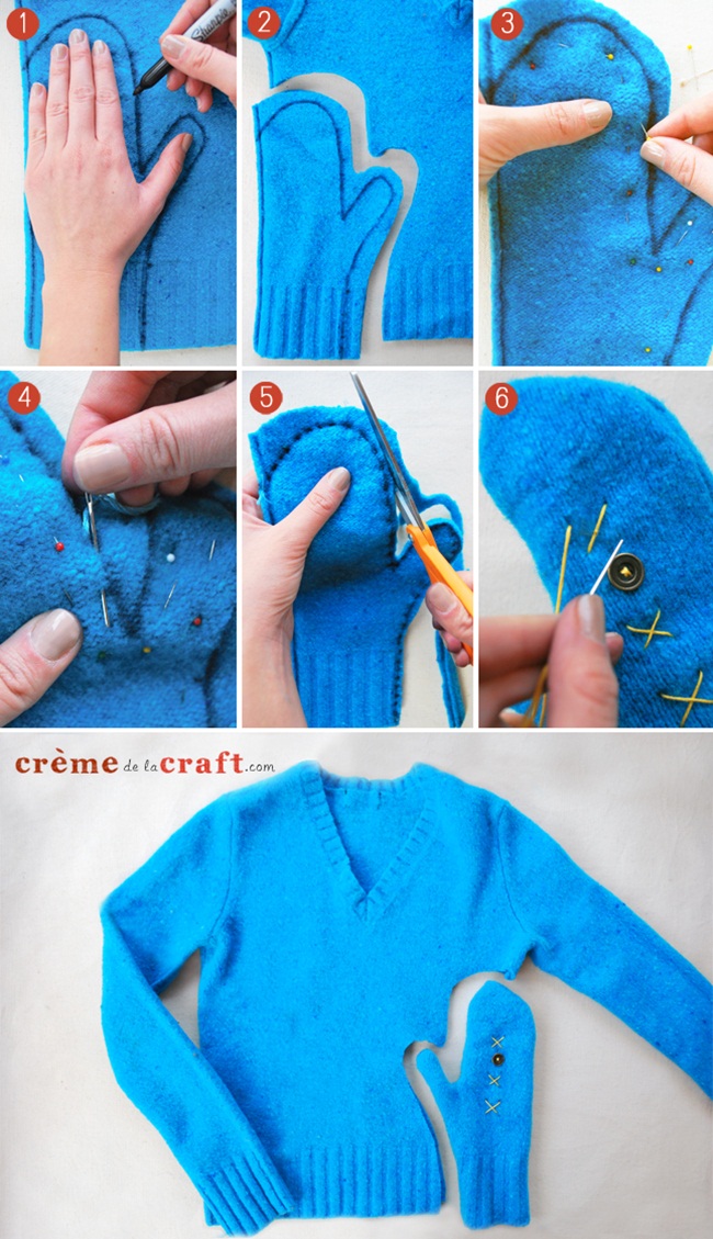 Tự chế găng tay “xịn” từ áo len không cần máy khâu