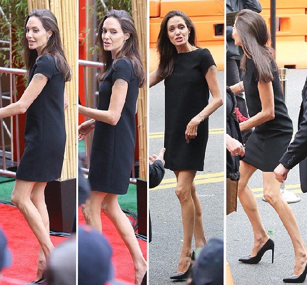 Angelina Jolie lại gây sốc với thân hình gầy trơ xương