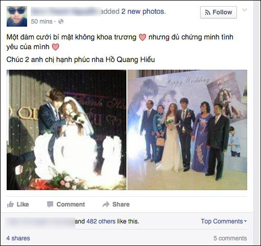  HOT: Hồ Quang Hiếu vừa bí mật tổ chức kết hôn