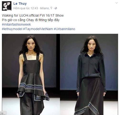 Lê Thúy, Đỗ Hà rộn ràng khoe trúng show tại Milan Fashion Week 2016