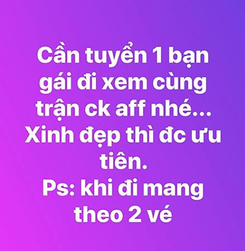 Cơ hội đi xem chung kết Việt Nam gặp Malaysia dành riêng cho các bạn nữ khiến nhiều người… mừng hụt