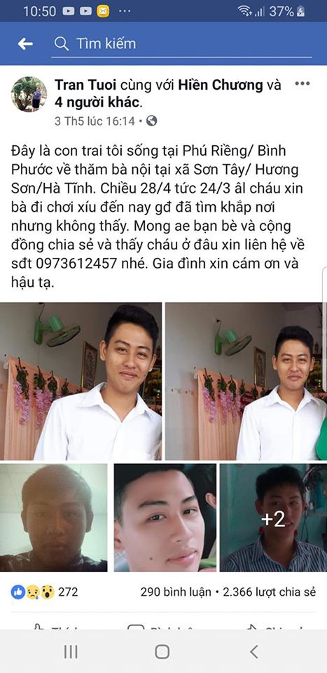 Về thăm bà nội, nam thanh niên bỗng nhiên mất tích bí ẩn