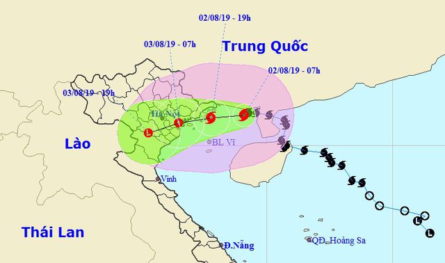 Bão số 3 đã vào Vịnh Bắc Bộ, nhiều tỉnh phía Bắc mưa to