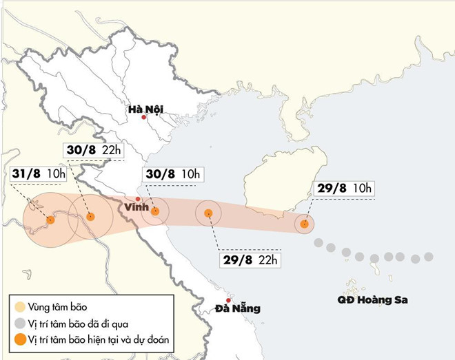 Bão số 4 - Podul di chuyển nhanh, có thể đổ bộ sớm vào sáng 30/8