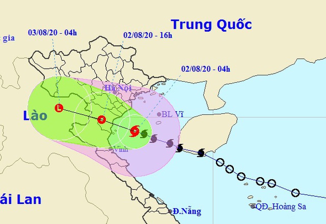 Bão số 2 đang tiến gần bờ biển Thái Bình - Nghệ An, nhiều nơi mưa lớn