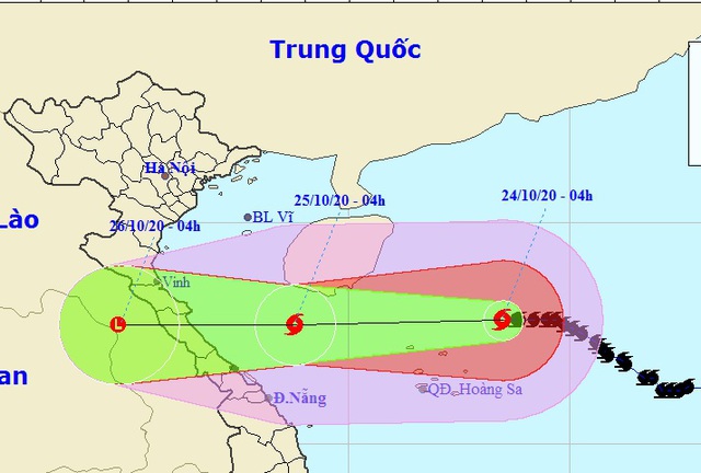 Bão số 8 bắt đầu giảm cường độ, các tỉnh Nghệ An đến Thừa Thiên Huế mưa to