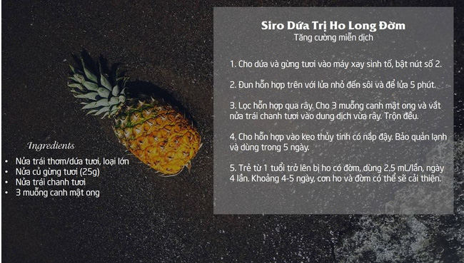 Tự làm siro từ quả dứa giúp trị ho cho trẻ tại nhà mà không cần uống thuốc