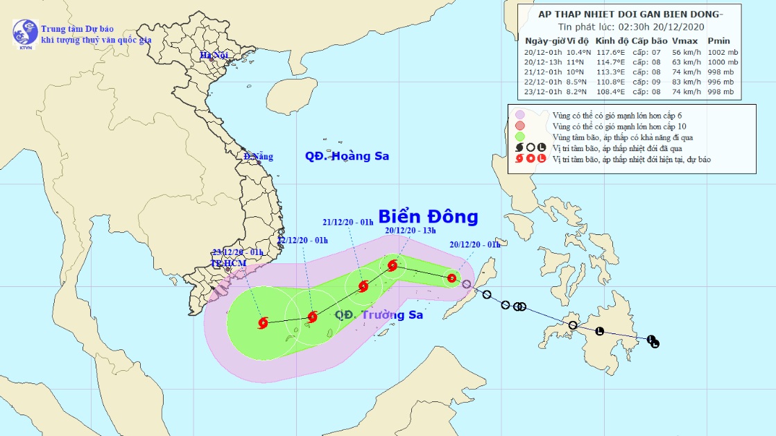 Áp thấp nhiệt đới đi vào Biển Đông, sắp mạnh thành bão số 14