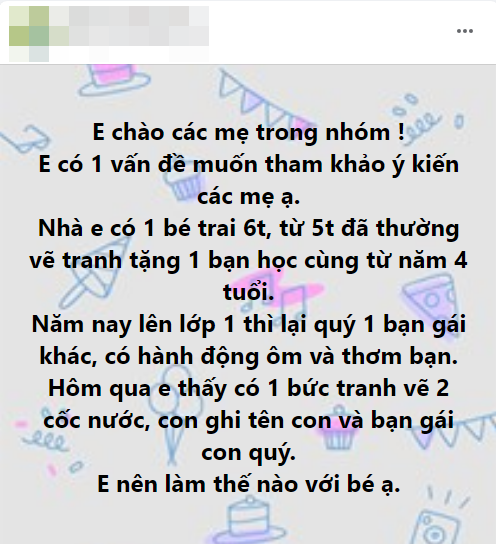 Con trai 6 tuổi hay ôm và thơm bạn nữ cùng lớp, mẹ xin lời khuyên người khuyên nên kệ, người lại phản đối kịch liệt