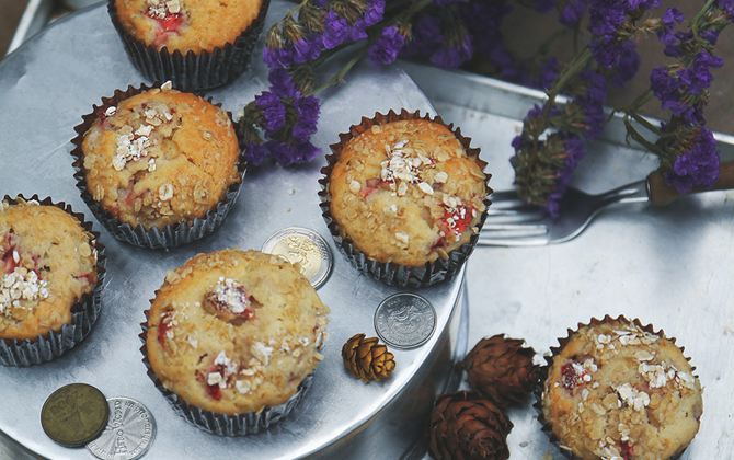 Công thức chinh phục bánh muffins dâu tây