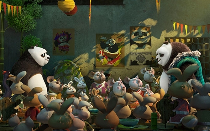 Gấu trúc Po gặp lại cha trong "Kung Fu Panda 3"