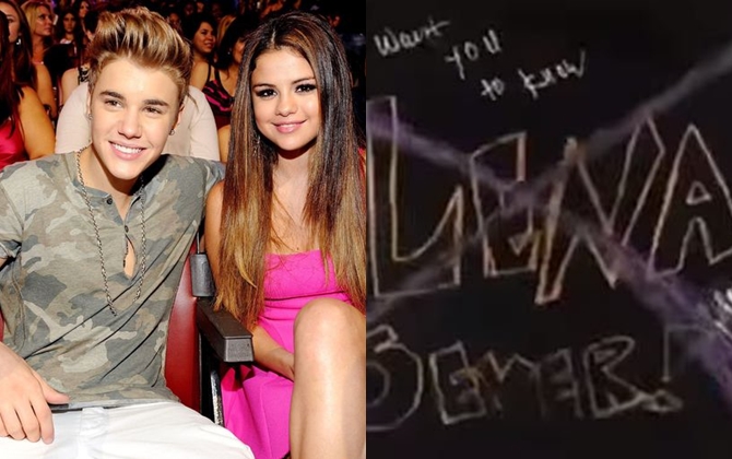 Hot News: Justin Bieber “cay cú” xóa tên Selena Gomez trong MV mới