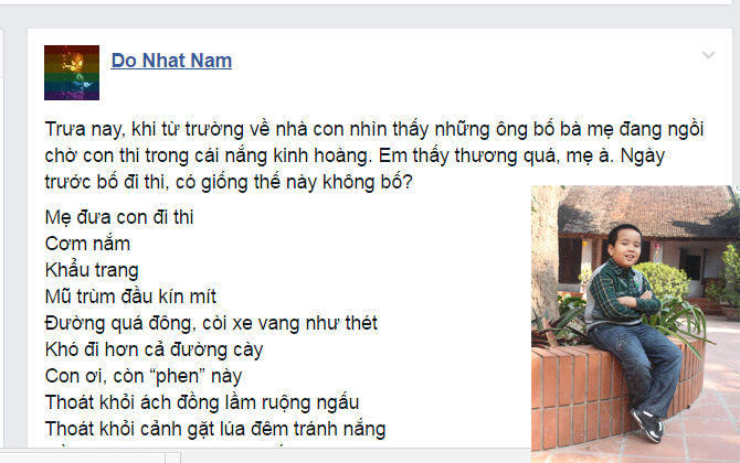 Nghẹn ngào đọc thơ bé Nhật Nam về tình cảm của cha mẹ đưa con đi thi