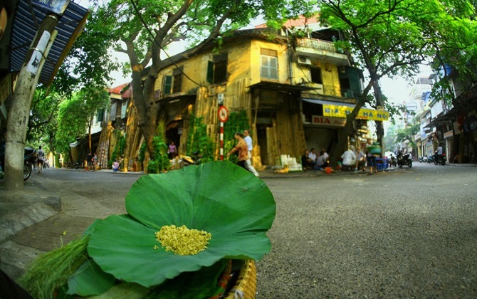 Gánh hàng rong chở mùa thu trên phố