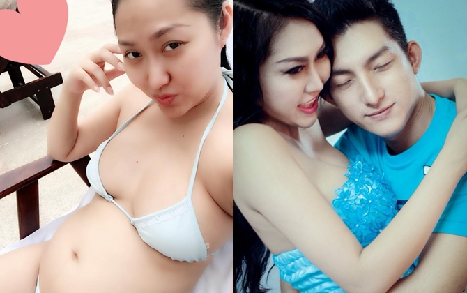 Phi Thanh Vân diện bikini khoe bụng bầu tròn căng