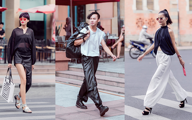 Thí sinh Next Top "đại náo" phố phường với street style trắng đen sành điệu 