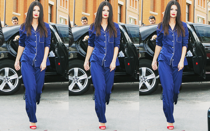 Selena Gomez diện Pajamas lấy lại phong độ tại Paris Fashion Week