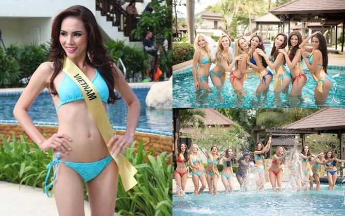 Lệ Quyên lọt Top 10 sau phần thi bikini tại Miss Grand International 2015