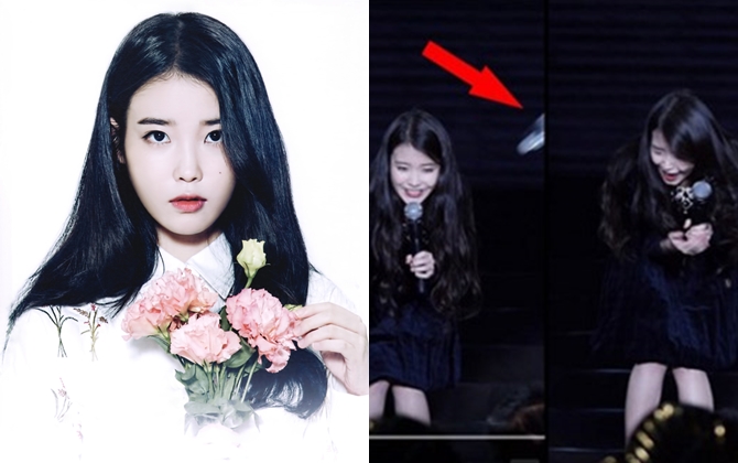 Kpop News: IU bất ngờ bị… ném chai nước vào mặt tại buổi concert