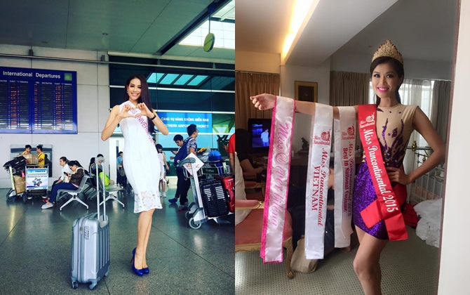 Phạm Hương lên đường thi Miss Universe 2015, Oanh Yến kiên quyết... không nộp phạt