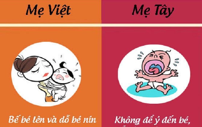 Cách chăm con khác nhau "một trời một vực" giữa mẹ Việt và mẹ Tây