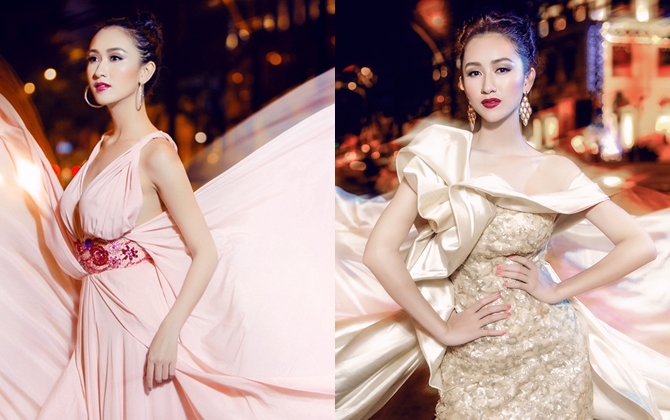  Hé lộ váy dạ hội của Á Hậu Hà Thu tại Miss Intercontinental 2015