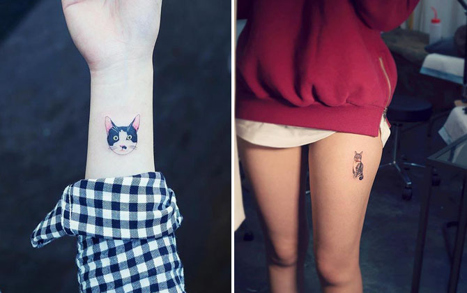 Bất chấp lời khuyên, giới trẻ thi nhau xăm hình mèo cưng lên cơ thể