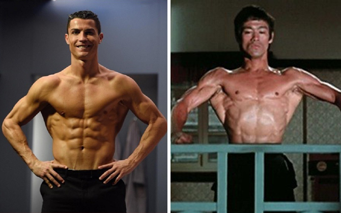 Cơ thể Ronaldo còn hoàn hảo hơn cả Lý Tiểu Long