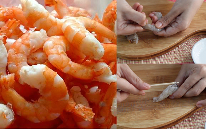 Mẹo nhỏ bóc vỏ và lấy chỉ tôm siêu nhanh