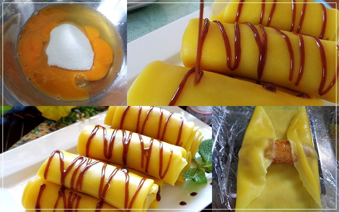 Bánh crepe chuối ngào đường: mẹ làm, con mê