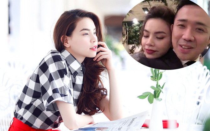 Hà Hồ bất ngờ ôm eo, hôn má Trấn Thành