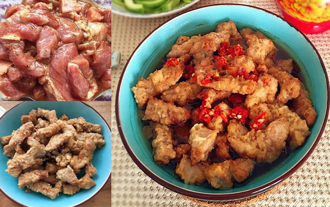 Cách làm thịt tẩm bột hấp cay 
