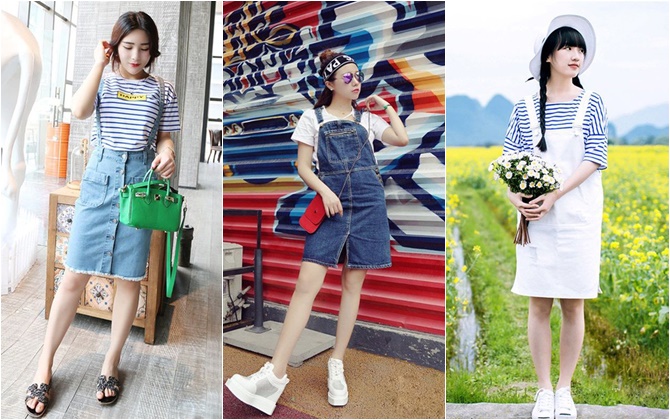 Cuối tuần, xuống phố xì tin cùng váy yếm 