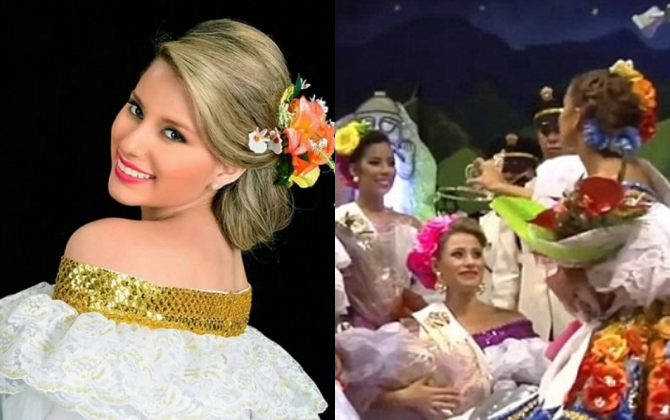 Á hậu Colombia giật vương miện của Hoa hậu rồi... bỏ chạy