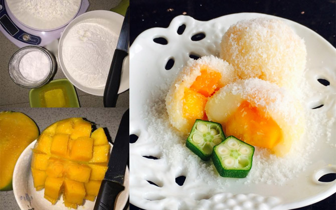 Cách làm bánh mochi nhân xoài dẻo thơm, nhìn là mê