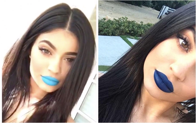 Không phải ai đánh son xanh dương cũng chất như Kylie Jenner