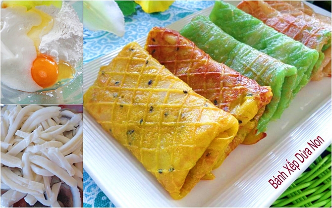 Bánh xếp dừa non, chồng con đều thích