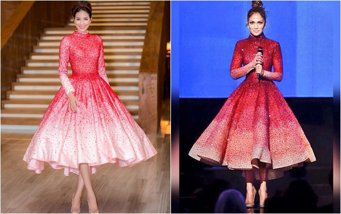 Phạm Hương mặc váy nhái Haute Couture đi sự kiện?
