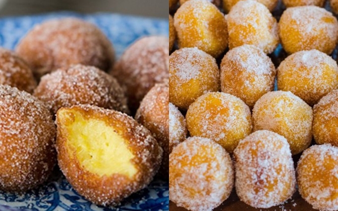 Làm bánh donut khoai lang bữa xế chiều cho bé