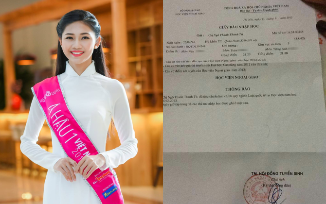 Đại diện Học Viện Ngoại quốc chứng thực kết quả thi của Á hậu Thanh Tú