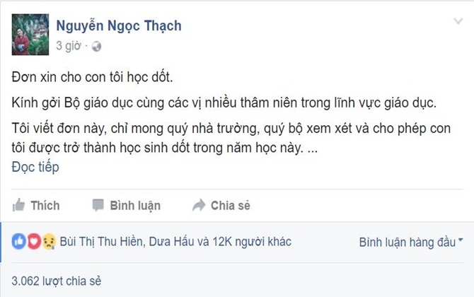 Phụ huynh "gây bão" cộng đồng mạng vì xin cho con học dốt
