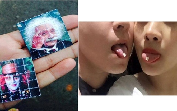 Trẻ dễ loạn thần do ngậm 'tem' giấy được bán trước cổng trường

