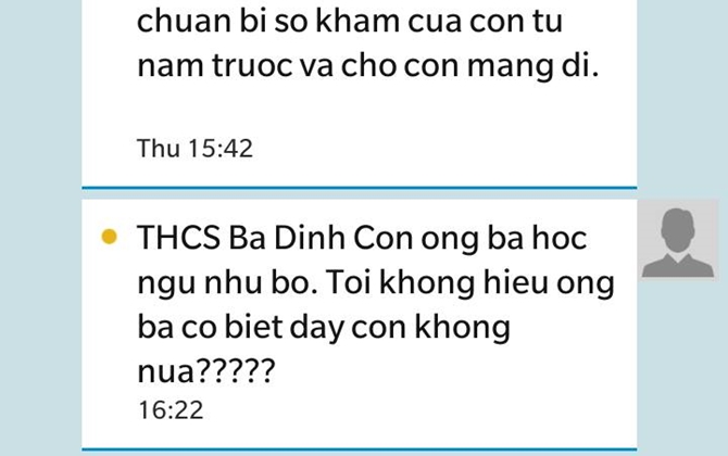 Phụ huynh hoang mang tin nhắn của trường nói 'con học ngu như bò'